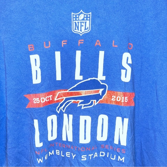 Buffalo Bills 2015 London Game Blue Shirt L NFL tag Wembley Stadium - Picture 2 of 5